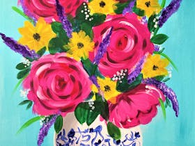 Paint and Sip Class: Mother's Day Flowers 2 Cover Image