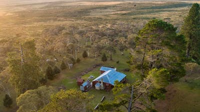 Aerial view of The Pines Cottage, Kosciuszko National Park. Photo: Rob Mulally/DPIE