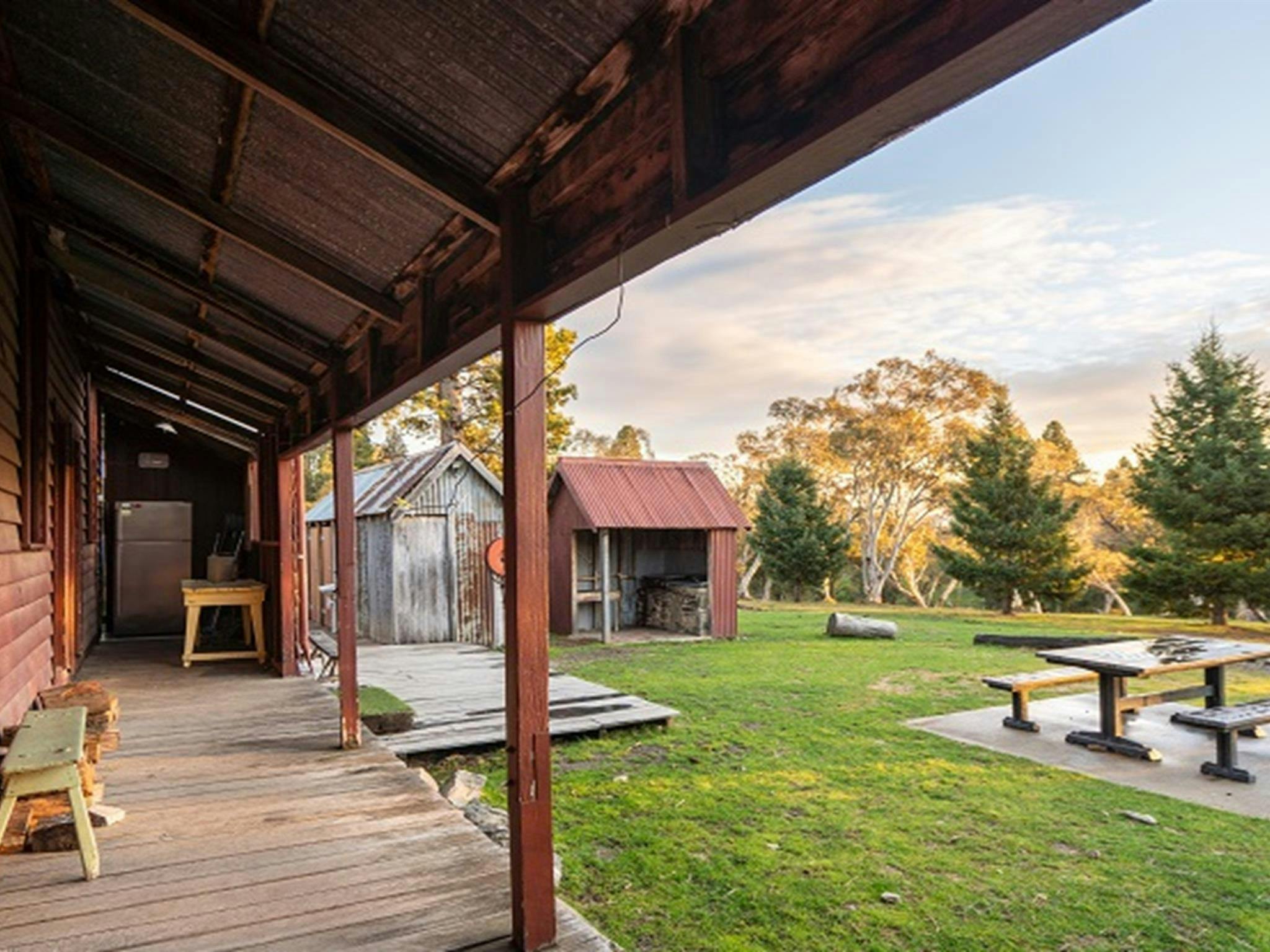 The view from the verandah at The Pines Cottage, Kosciuszko National Park. Photo: Rob Mulally/DPIE