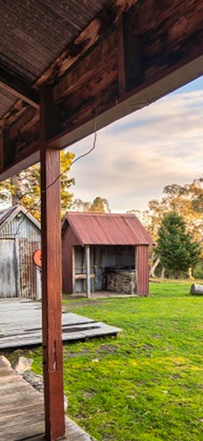 The view from the verandah at The Pines Cottage, Kosciuszko National Park. Photo: Rob Mulally/DPIE