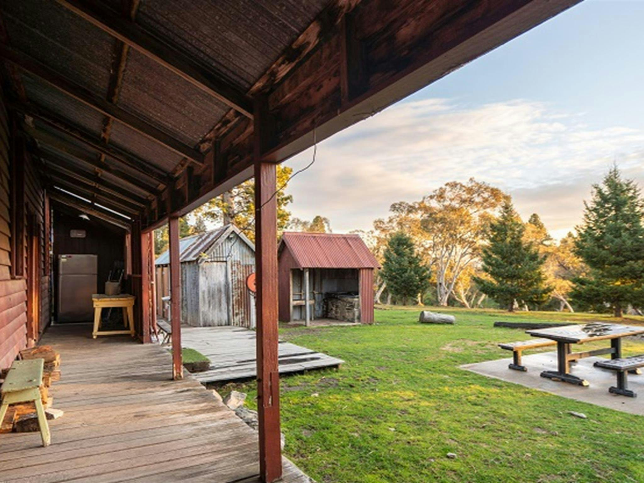 The view from the verandah at The Pines Cottage, Kosciuszko National Park. Photo: Rob Mulally/DPIE