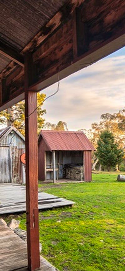 The view from the verandah at The Pines Cottage, Kosciuszko National Park. Photo: Rob Mulally/DPIE