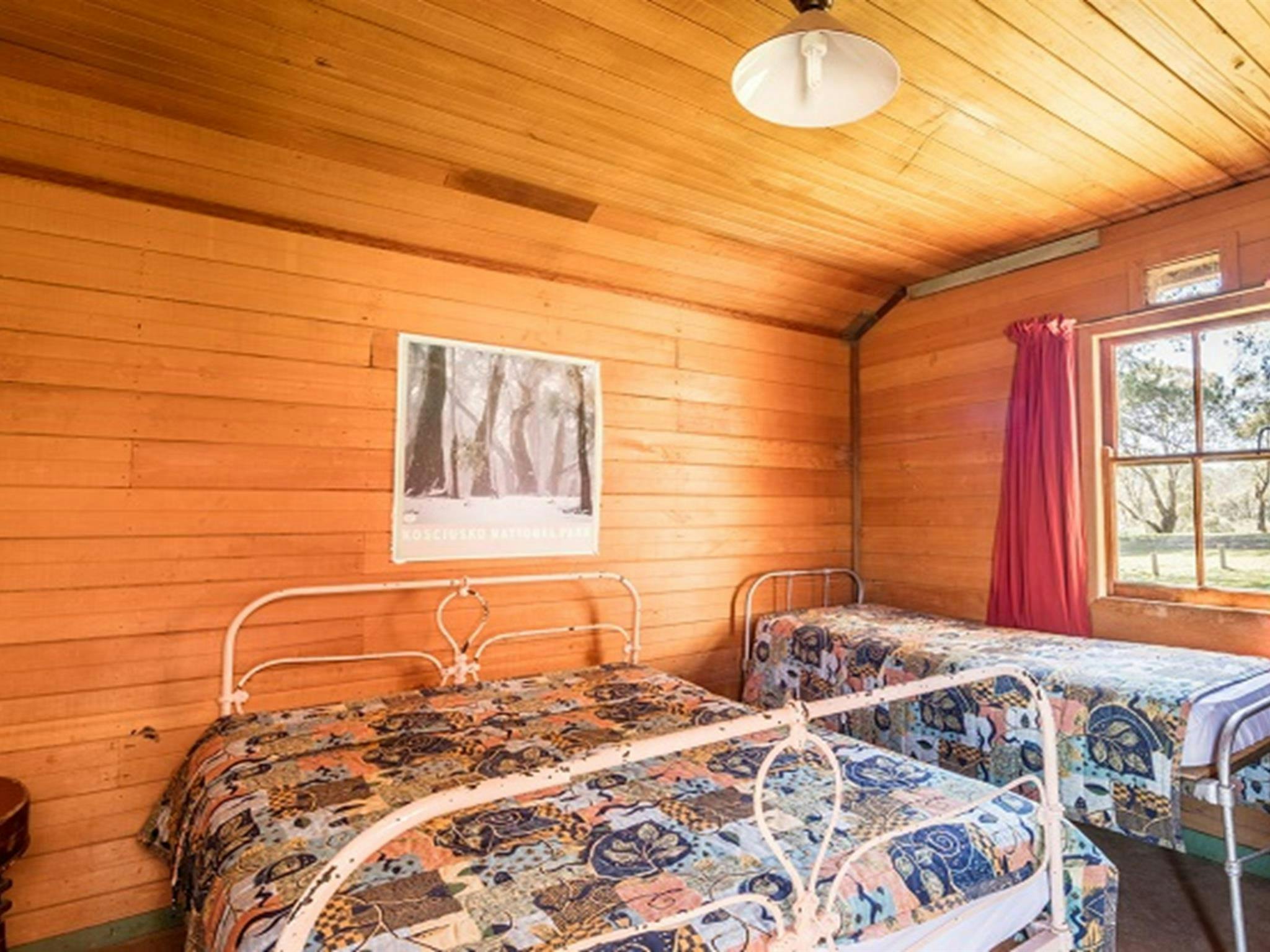 Bedroom in The Pines Cottage, Kosciuszko National Park. Photo: Murray Vanderveer/OEH