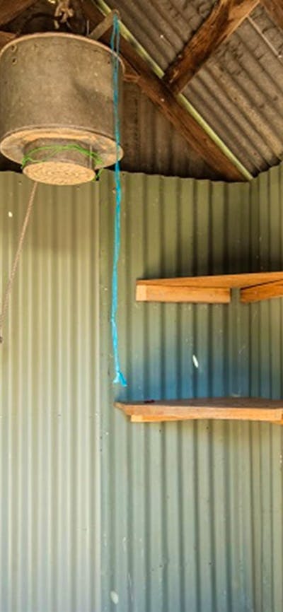 Shower in The Pines Cottage, Kosciuszko National Park. Photo: Murray Vanderveer/OEH