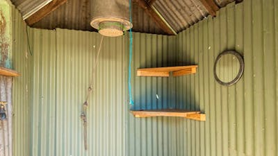 Shower in The Pines Cottage, Kosciuszko National Park. Photo: Murray Vanderveer/OEH