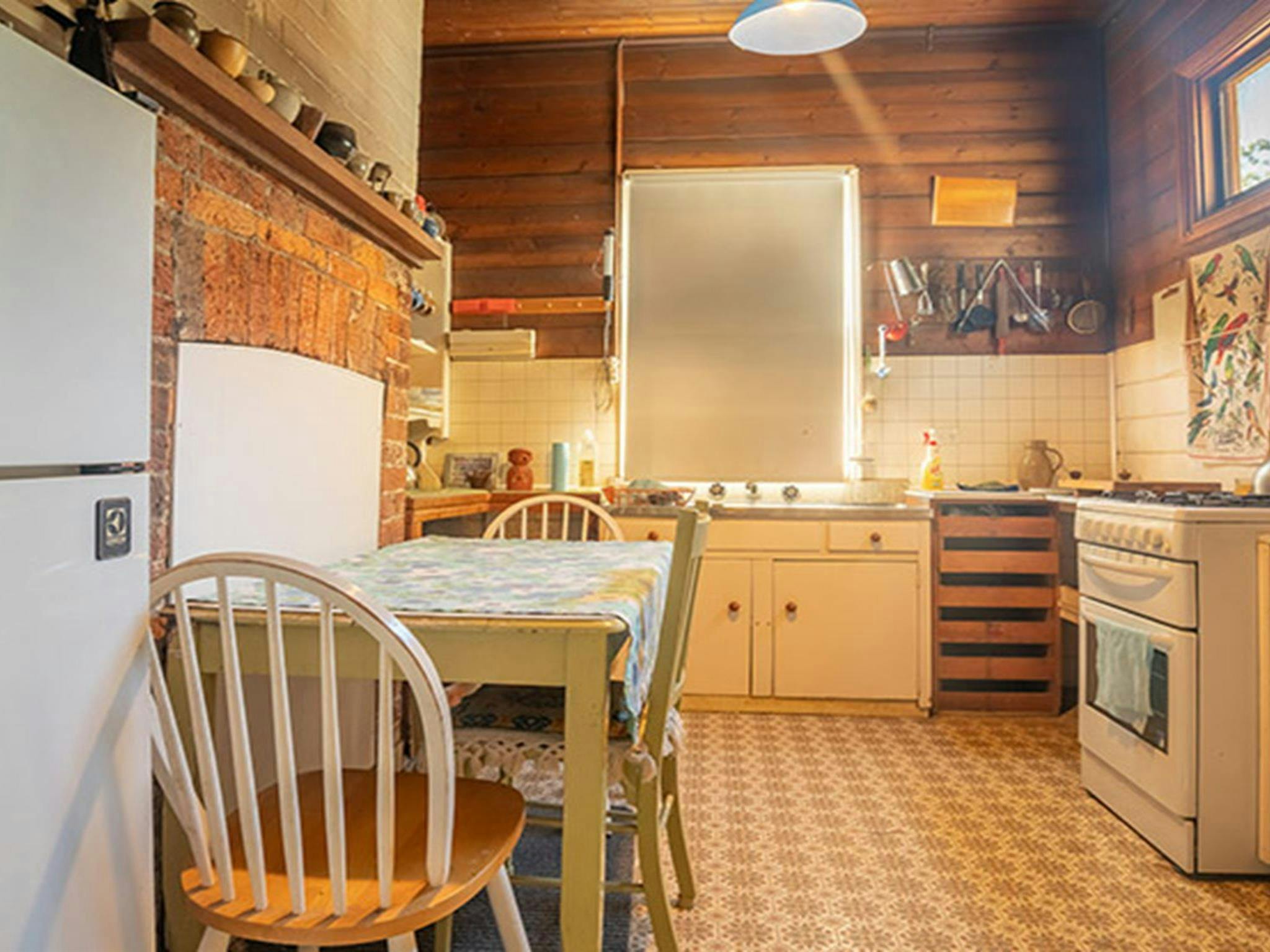 Upstairs kitchen at Post Office Lodge in Yerranderie Private Town, Yerranderie Regional Park. Photo: