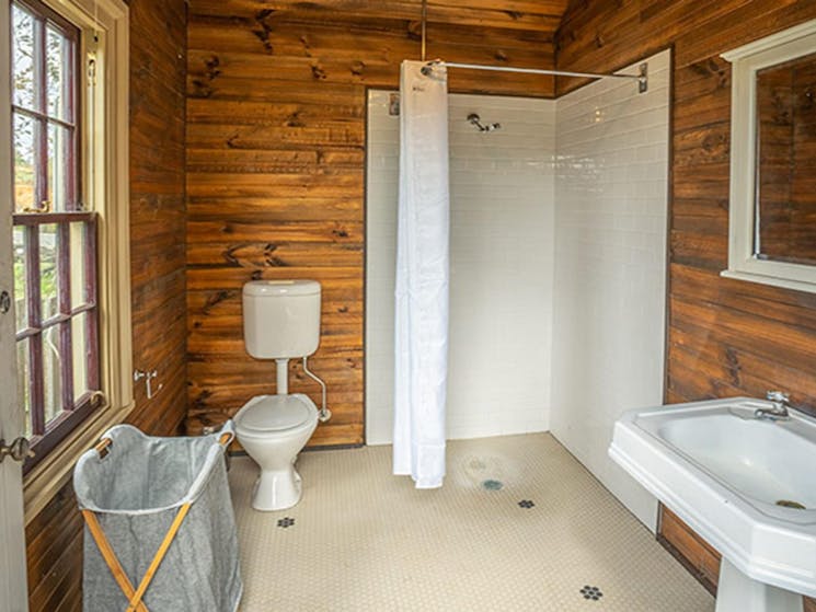 Bathroom with shower in Post Office Residence. Photo: John Spencer/OEH