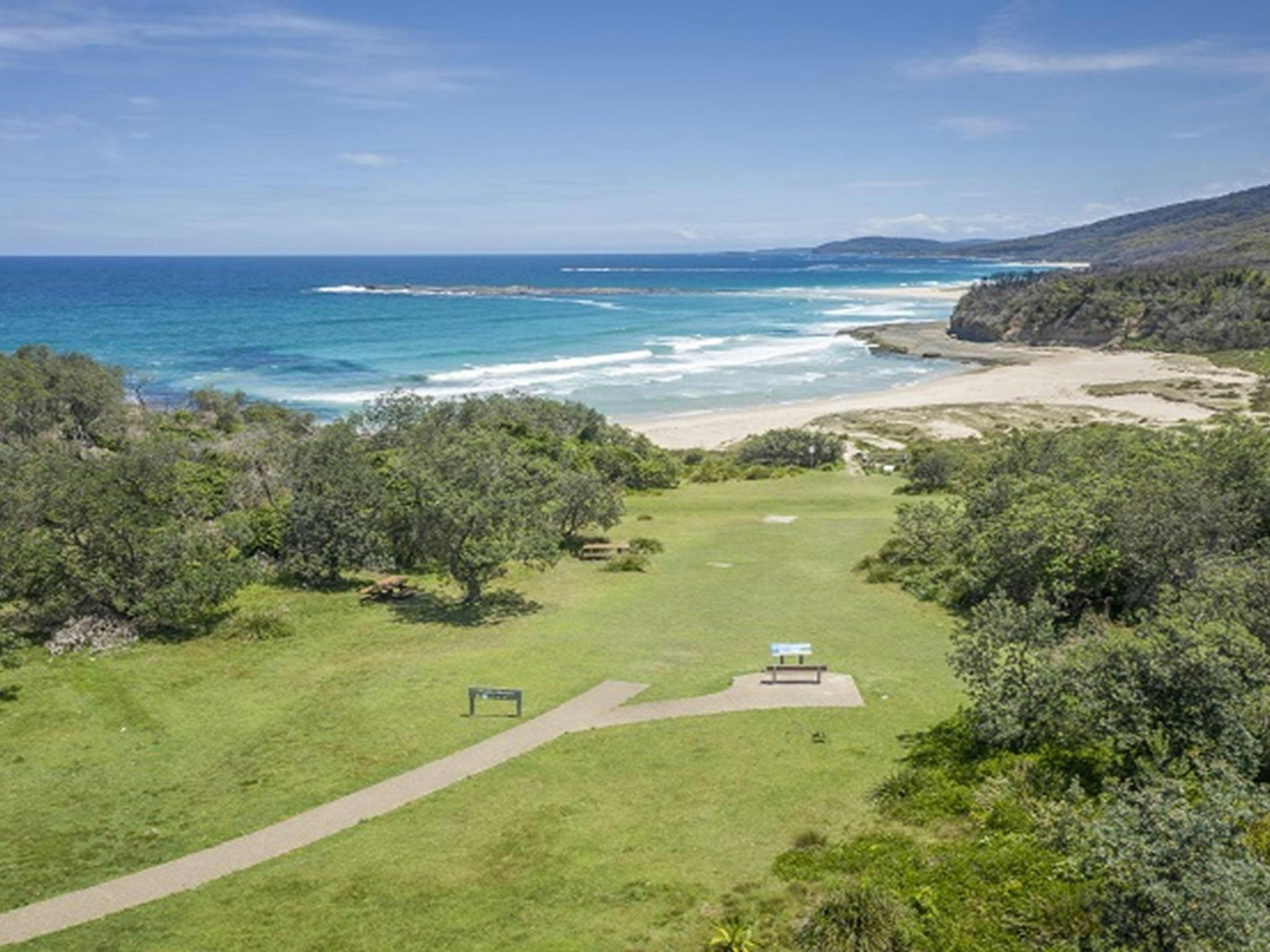 Pretty Beach and lawn