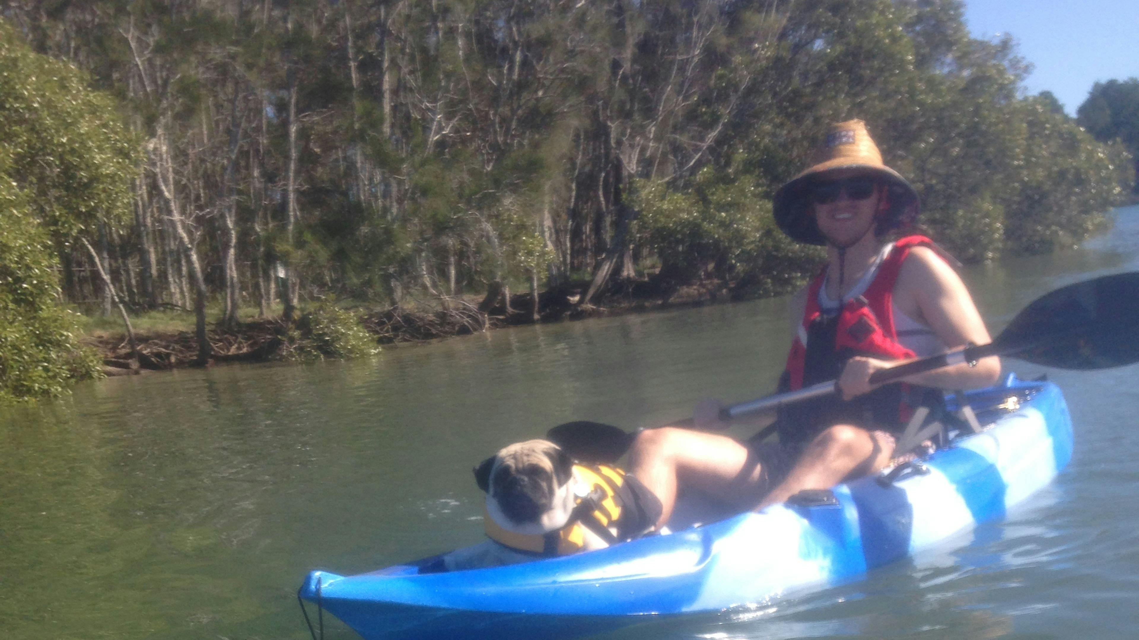 Kayaking on Corindi River which backs onto the property