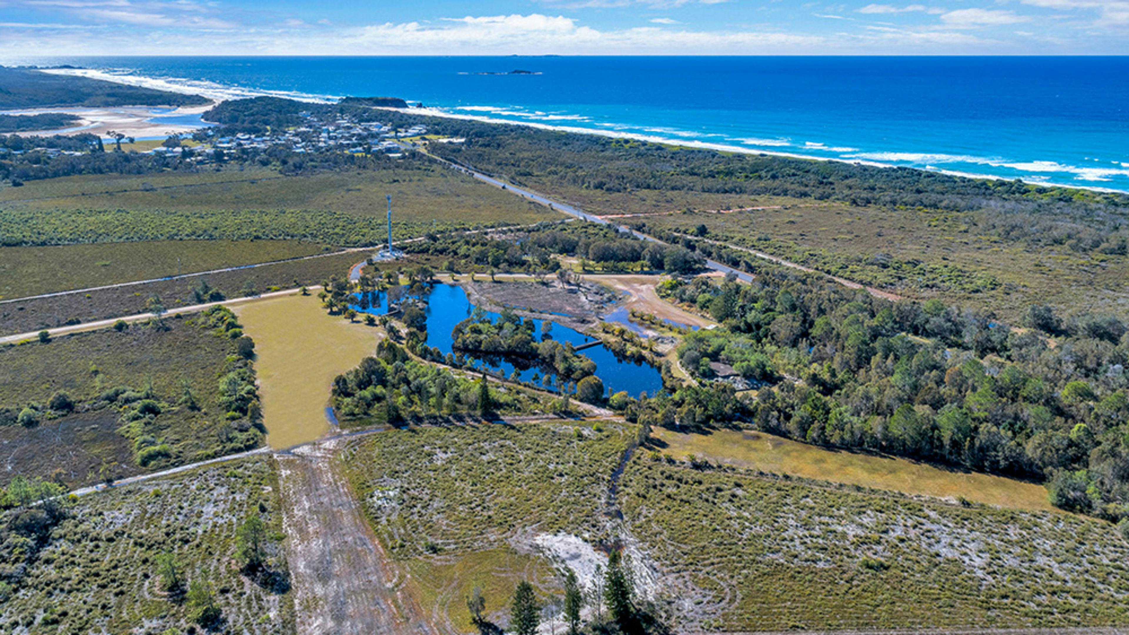 Camping area looking north towards the Village of Red Rock