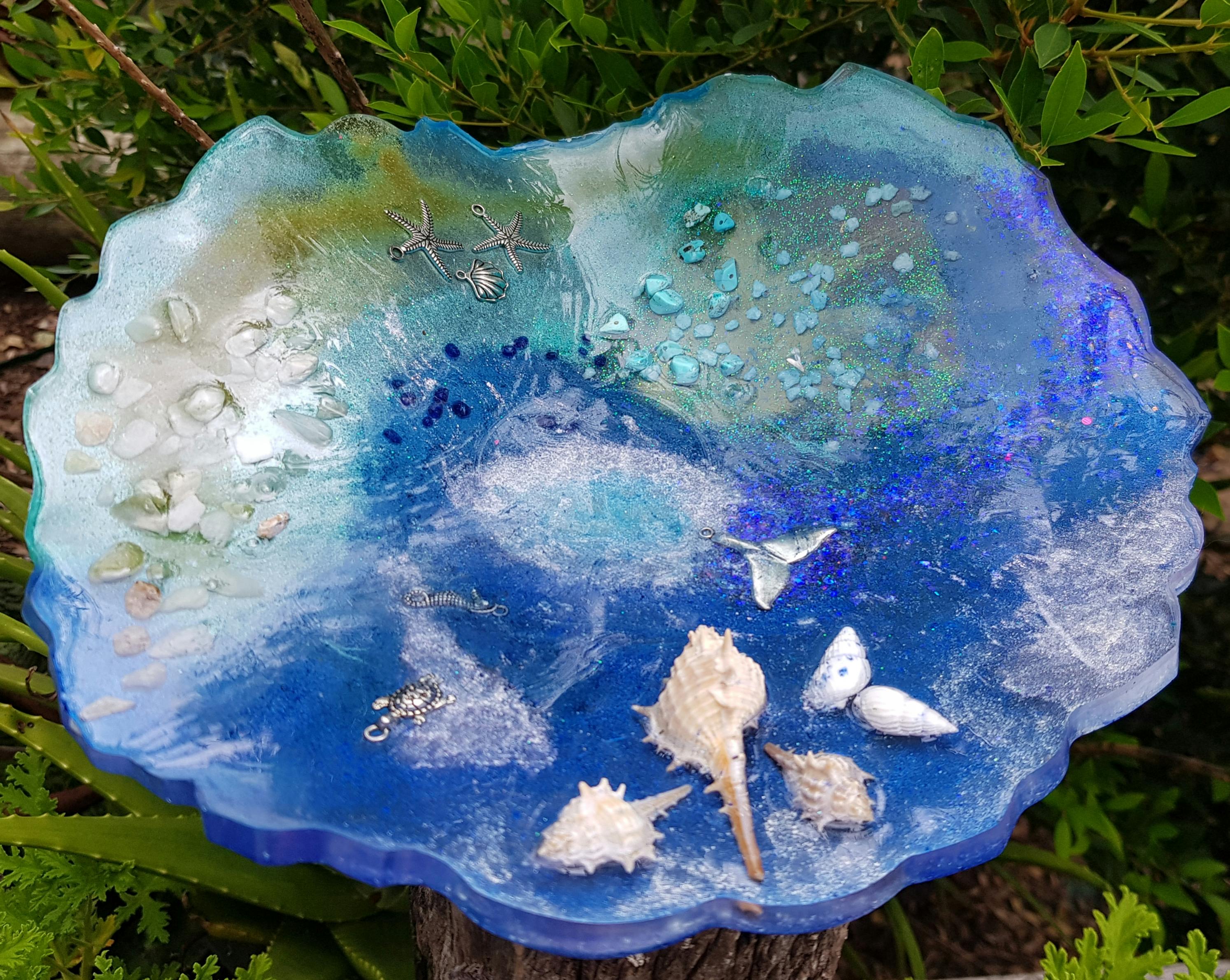 Resin Art Class Embellished Glass Bowl Events Queensland