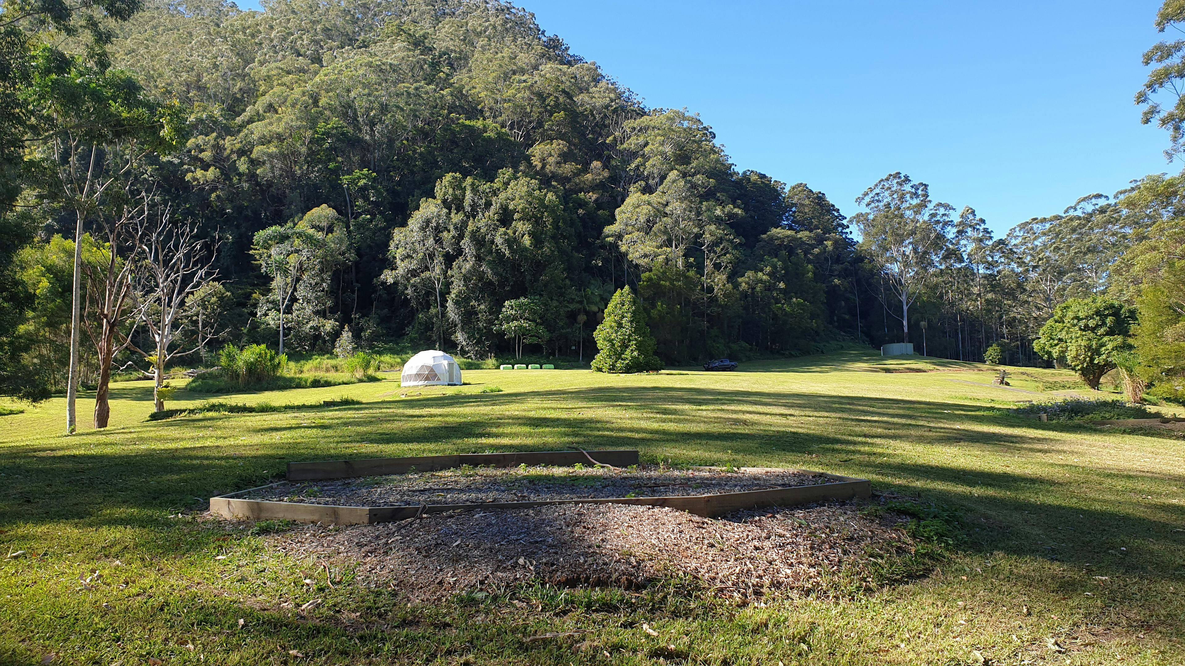 Tent site on Upper Meadow with National Park in the background