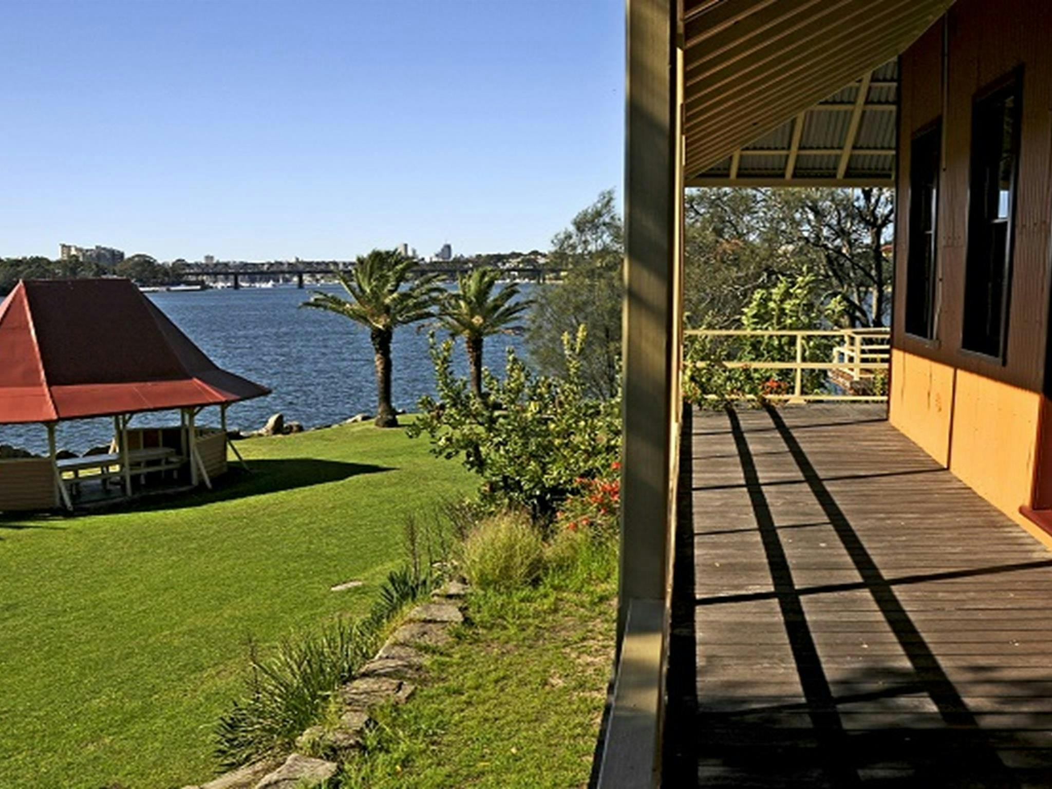 Loir's house and gazebo, Rodd Island, Sydney Harbour National Park. Photo: Kevin McGrath &copy; OEH