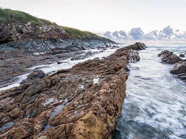Ocean and rocks in Saltwater National Park. Photo: John Spencer/OEH