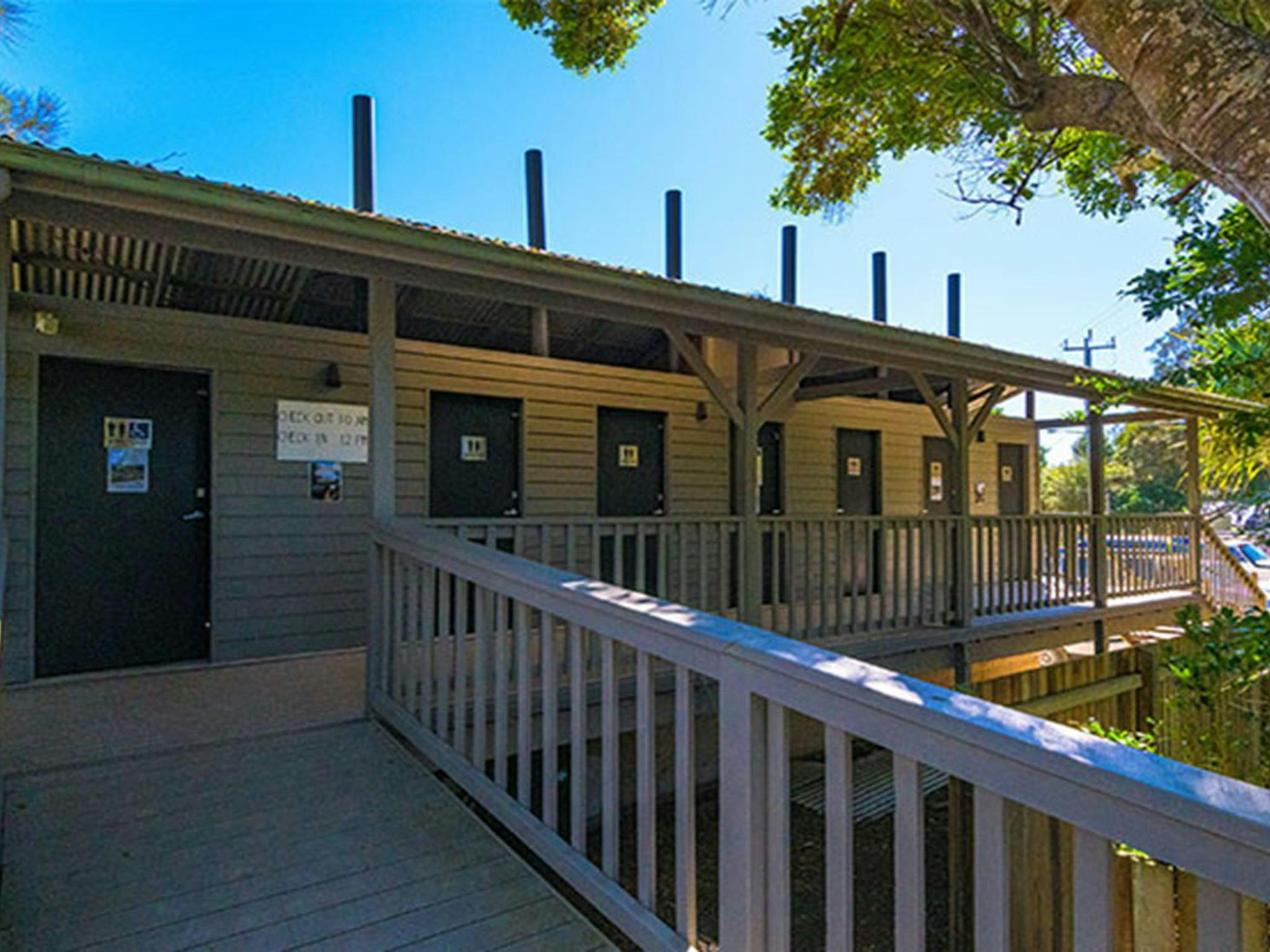 Toilet facilities at Sandon River campground, Yuraygir National Park. Photo credit: Jessica