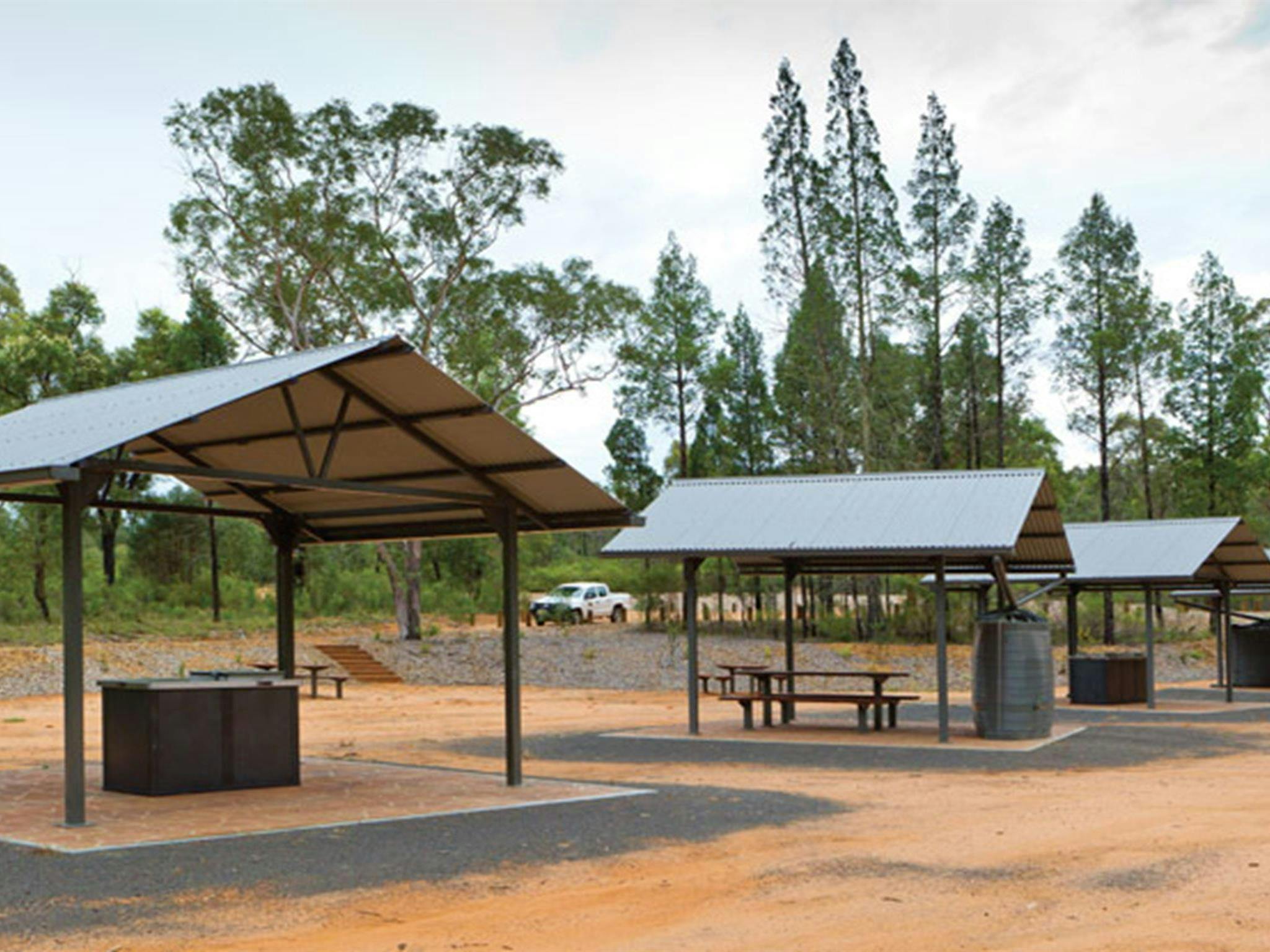 Facilities at the Sculpture in the Scrub campground. Photo: Rob Cleary/DPIE