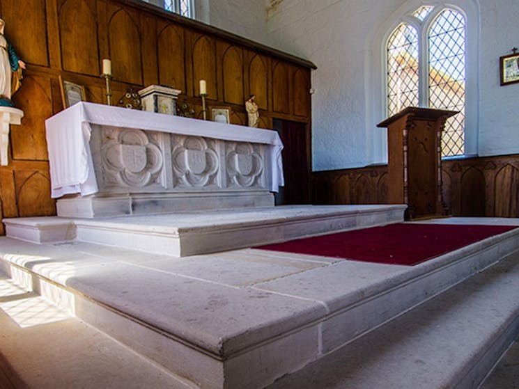 St Bernards Church altar, Hartley Historic Site. Photo: John Spencer