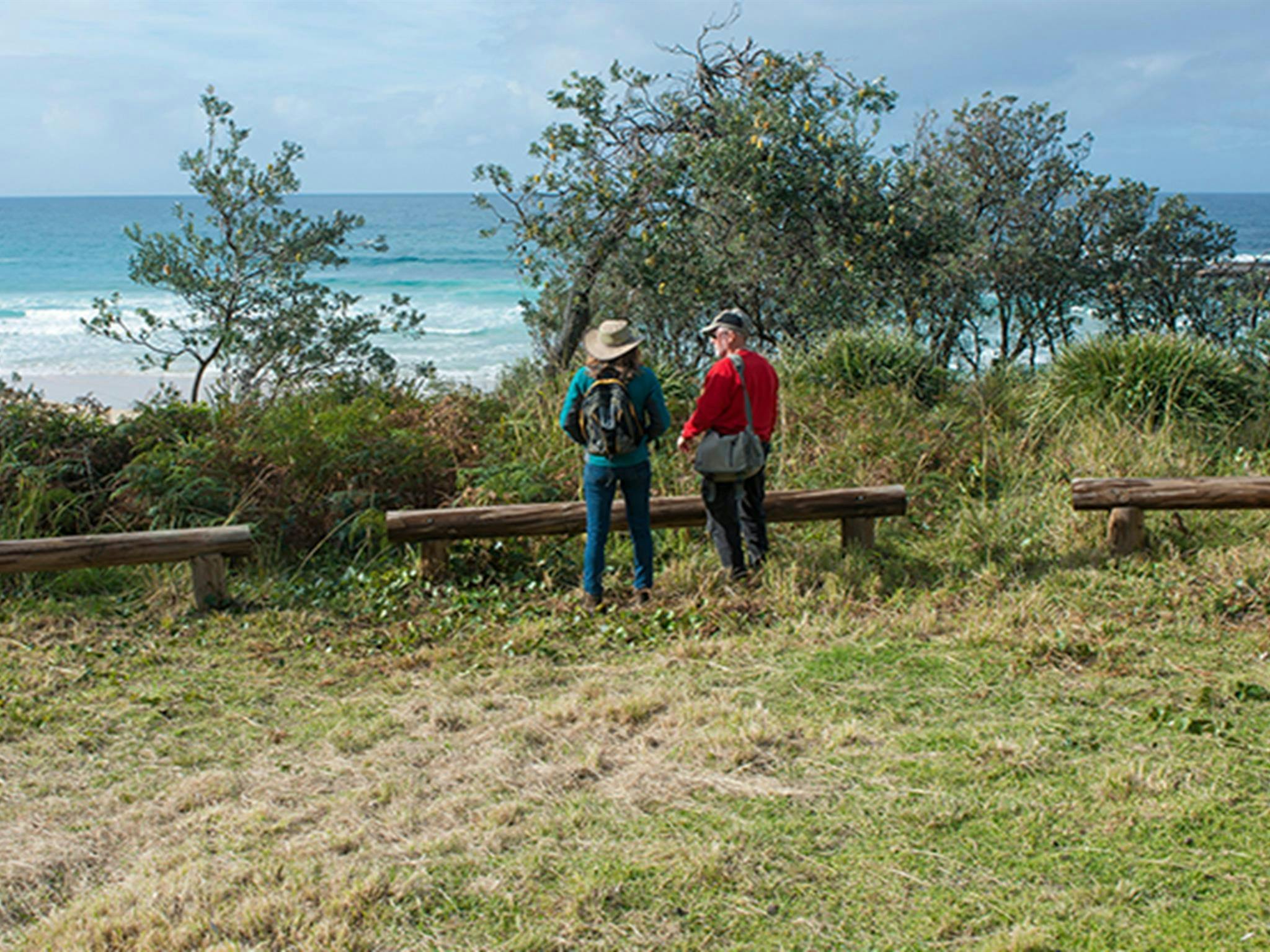 Visitors at Stokes Island picnic area, Meroo National Park. Photo: Michael van Ewijk/OEH