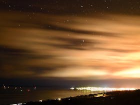 City view at night from our block