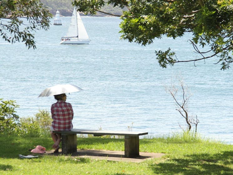 Watching boats sail by at Bottle and Glass Point. Photo: John Yurasek &copy; OEH