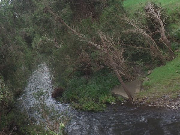 Glastonbury creek, Top left is camp ground 1