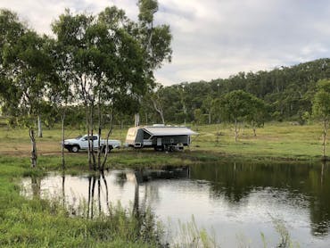 Camp beside the dam Camp beside the dam