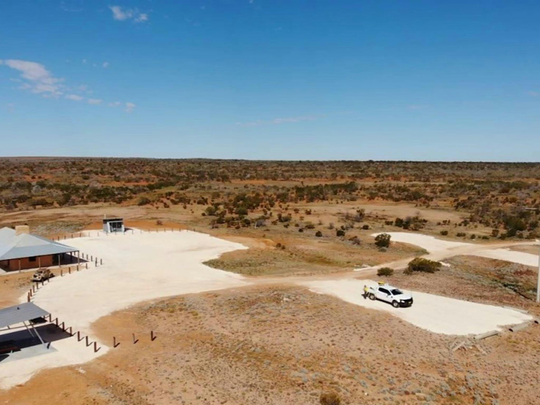 An aerial view of Teilta campground and picnic area. Photo &copy; DPE