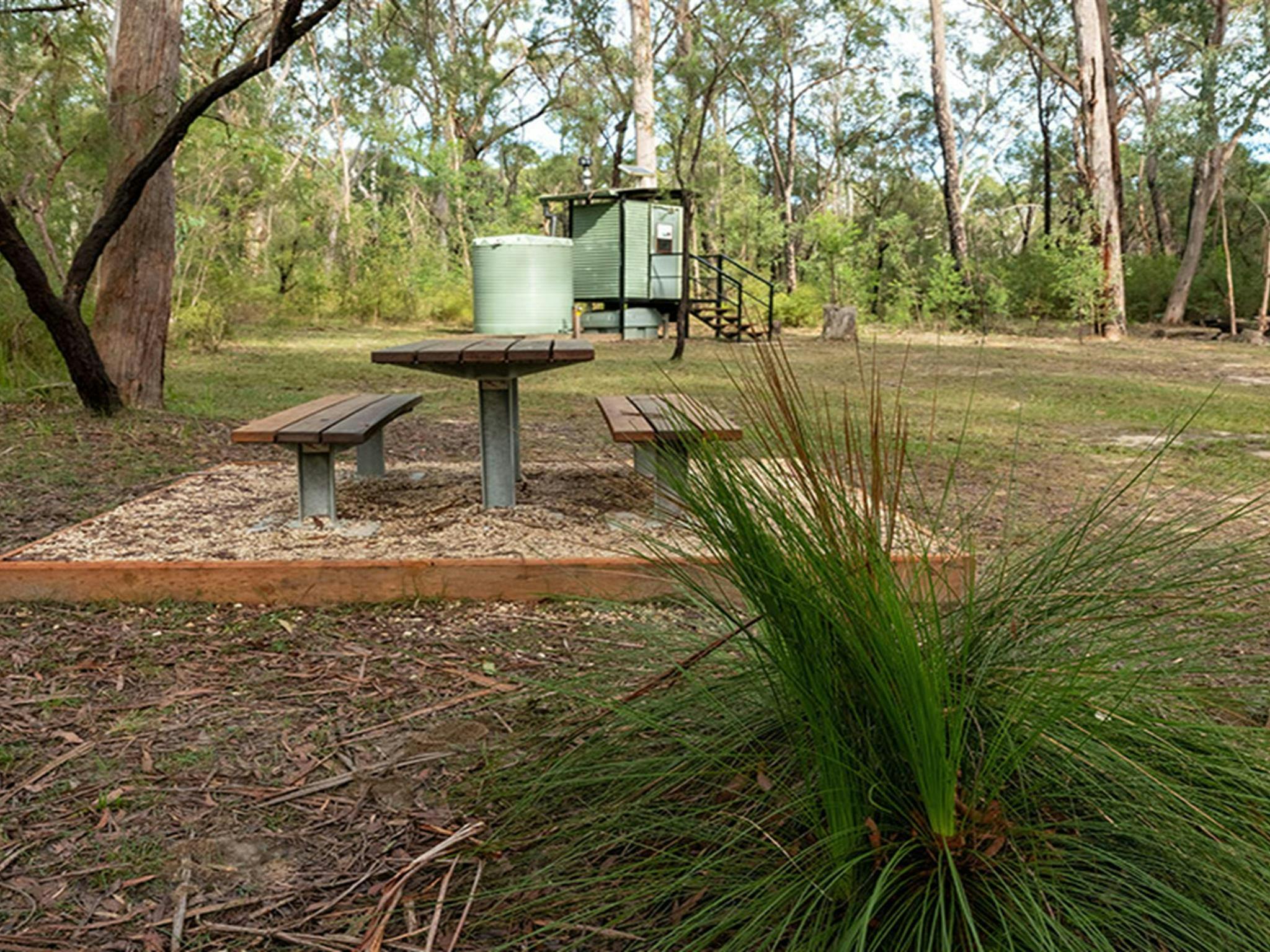 Picnic table at Ten Mile Hollow campground. Photo: Allan Chawner &copy; DCCEEW