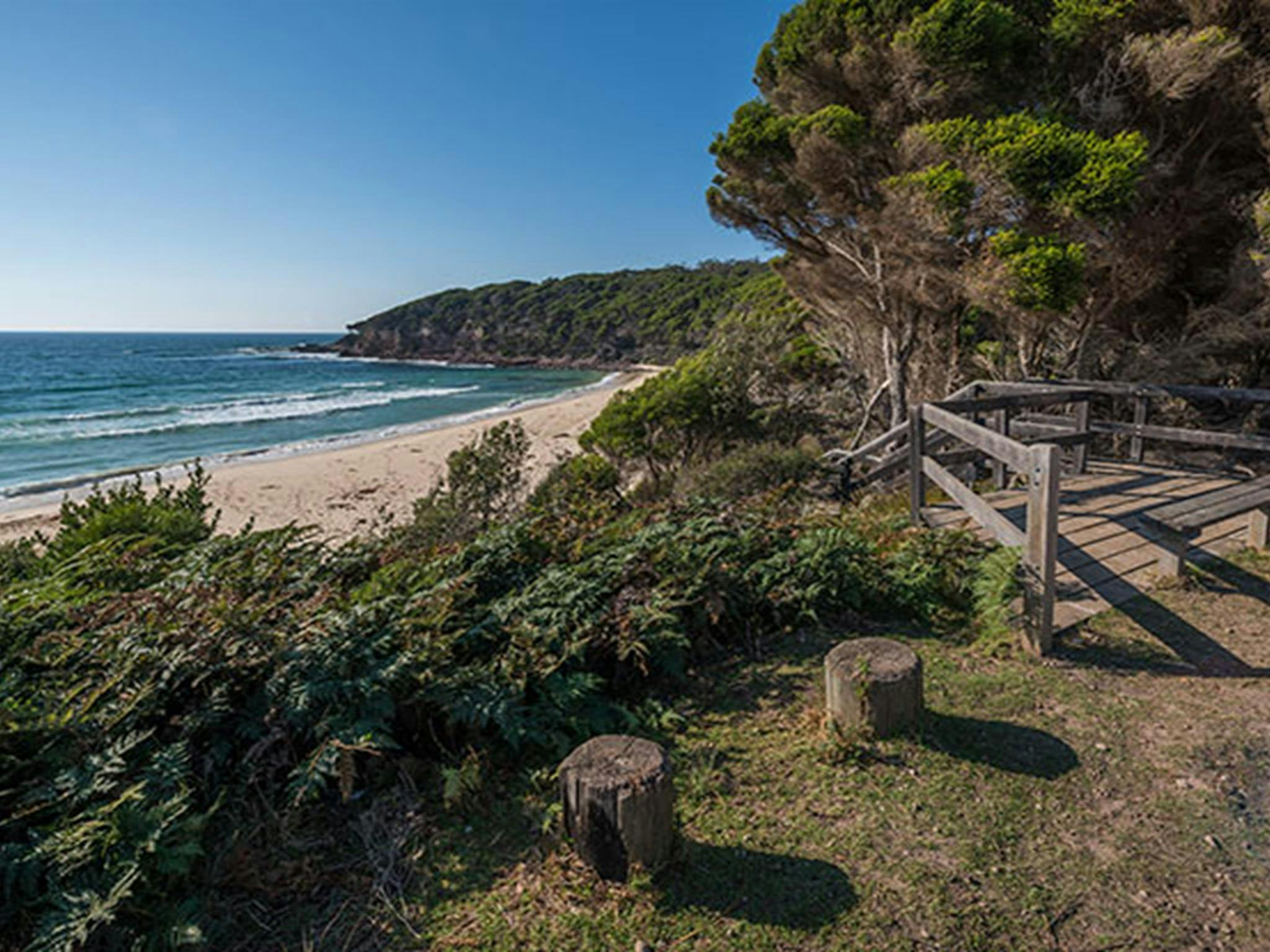 Terrace Beach and Lennards Island, Beowa National Park. Photo: John Spencer &copy; OEH