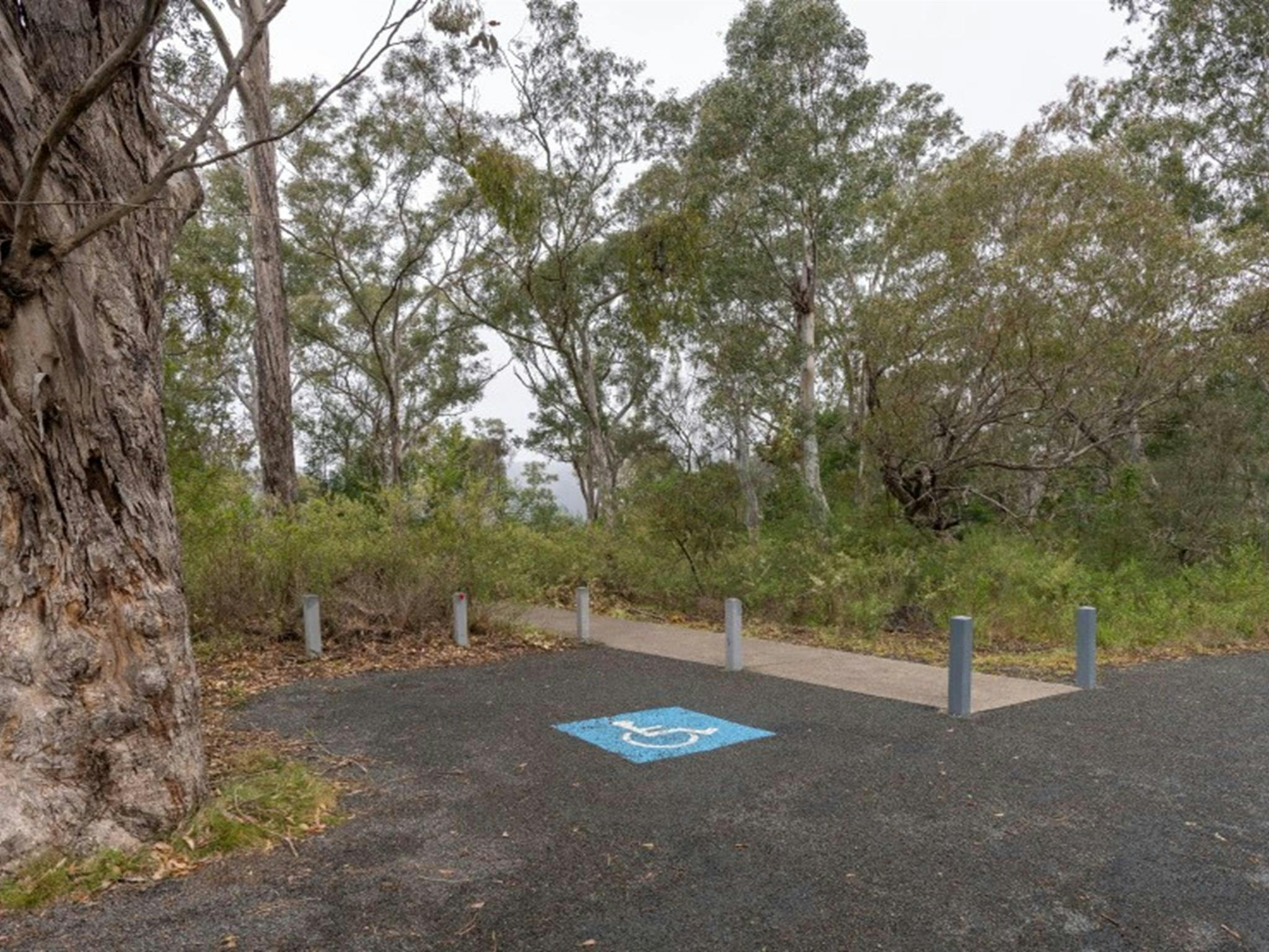 An accessible parking space at The Lookdown lookout in Bungonia National Park. Photo: John Spencer