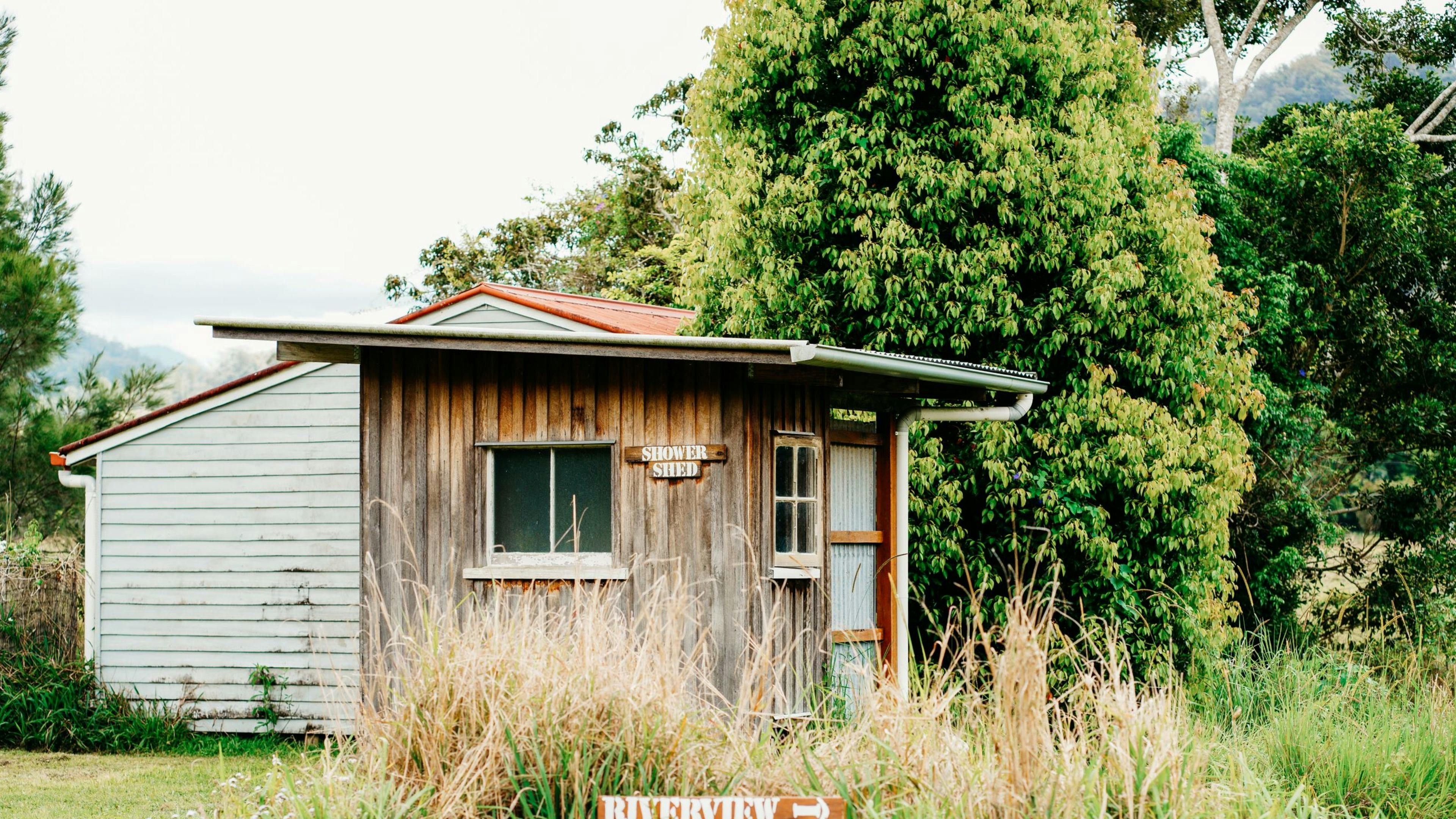 the amenties block with hot shower and toliet