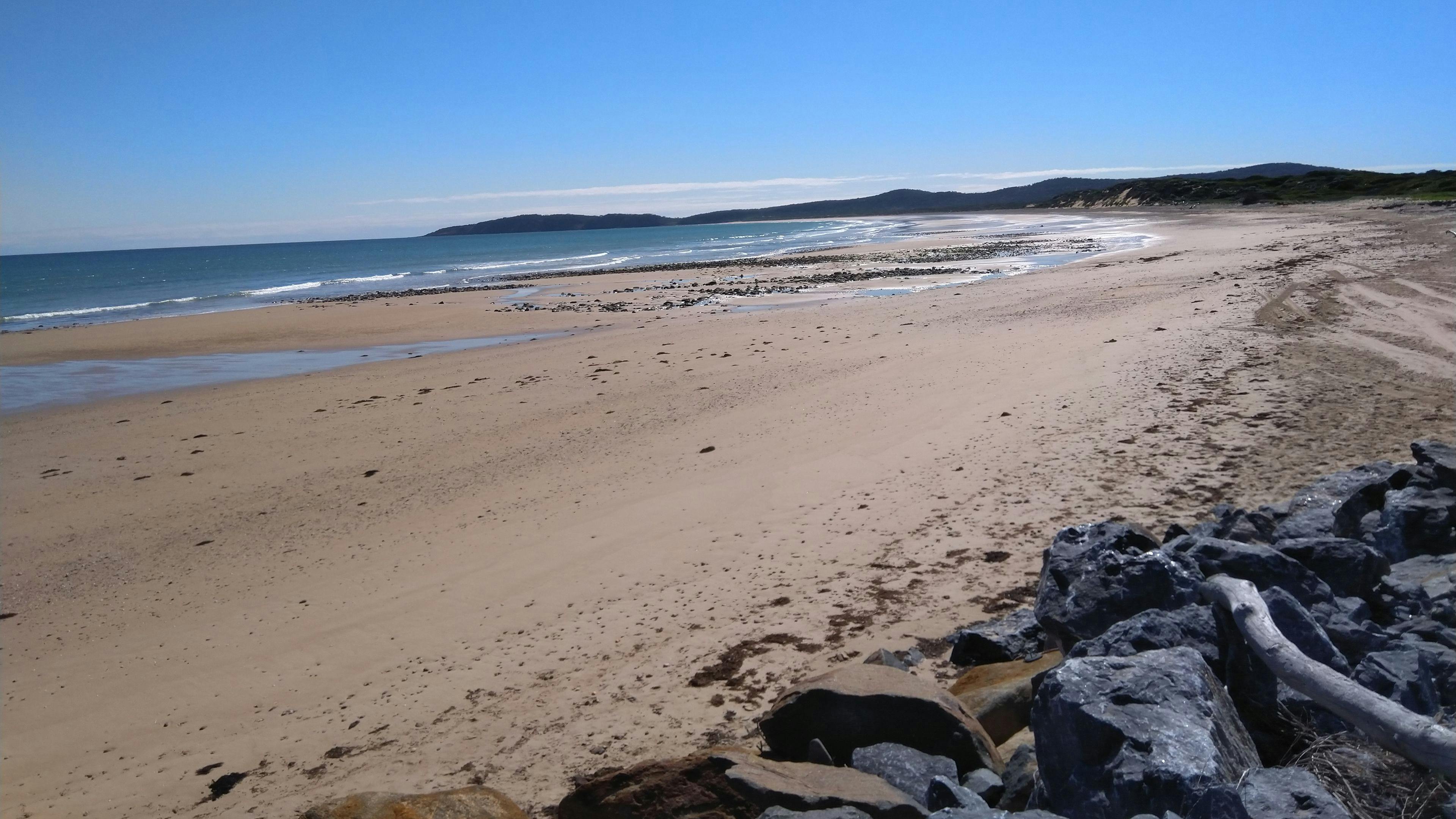 Low tide at Badger Head beach....a lazy 3 mins walk from van.