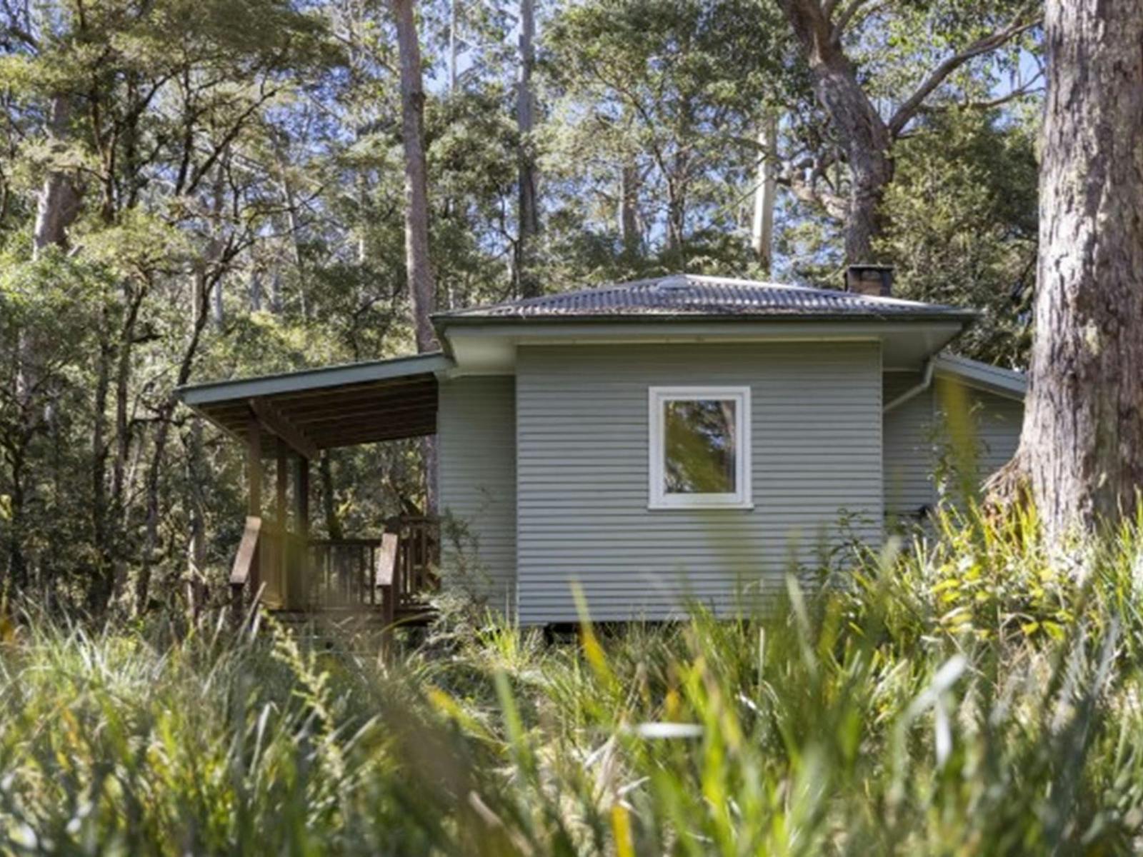 The exterior of Toms Cabin in New England National Park. Photo:  Mitchell Franzi © DPIE