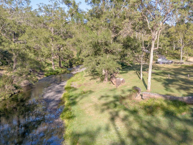 Aerial view of Middle Brook and Washpools campground in Towarri National Park. Photo: John Spencer