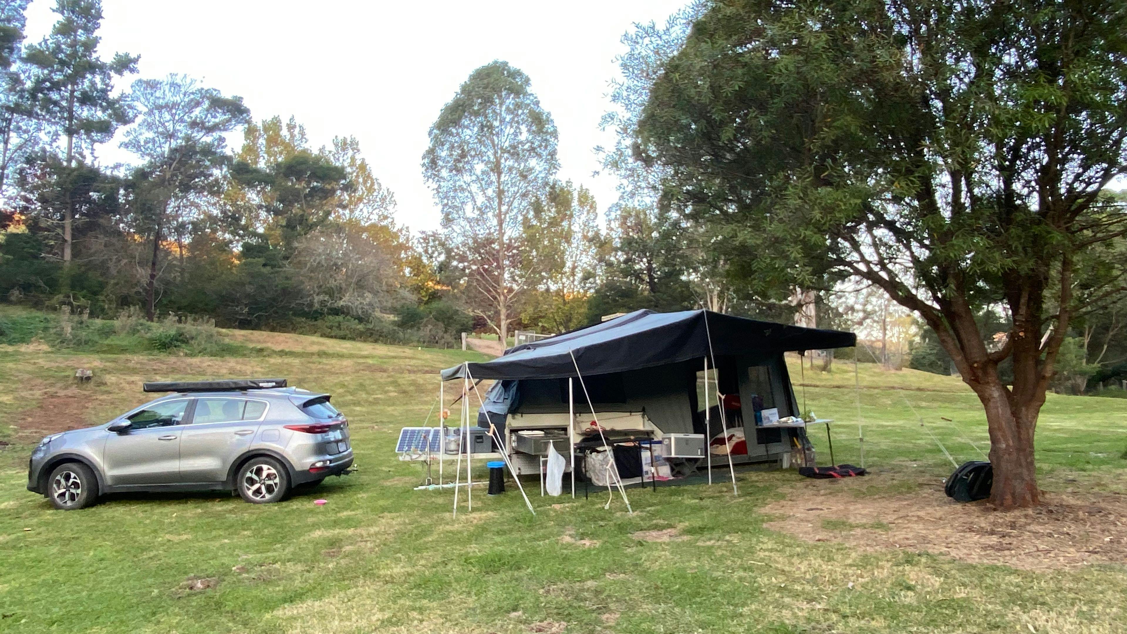 Camp for 3 nights. Offending car that couldn’t make the driveway 