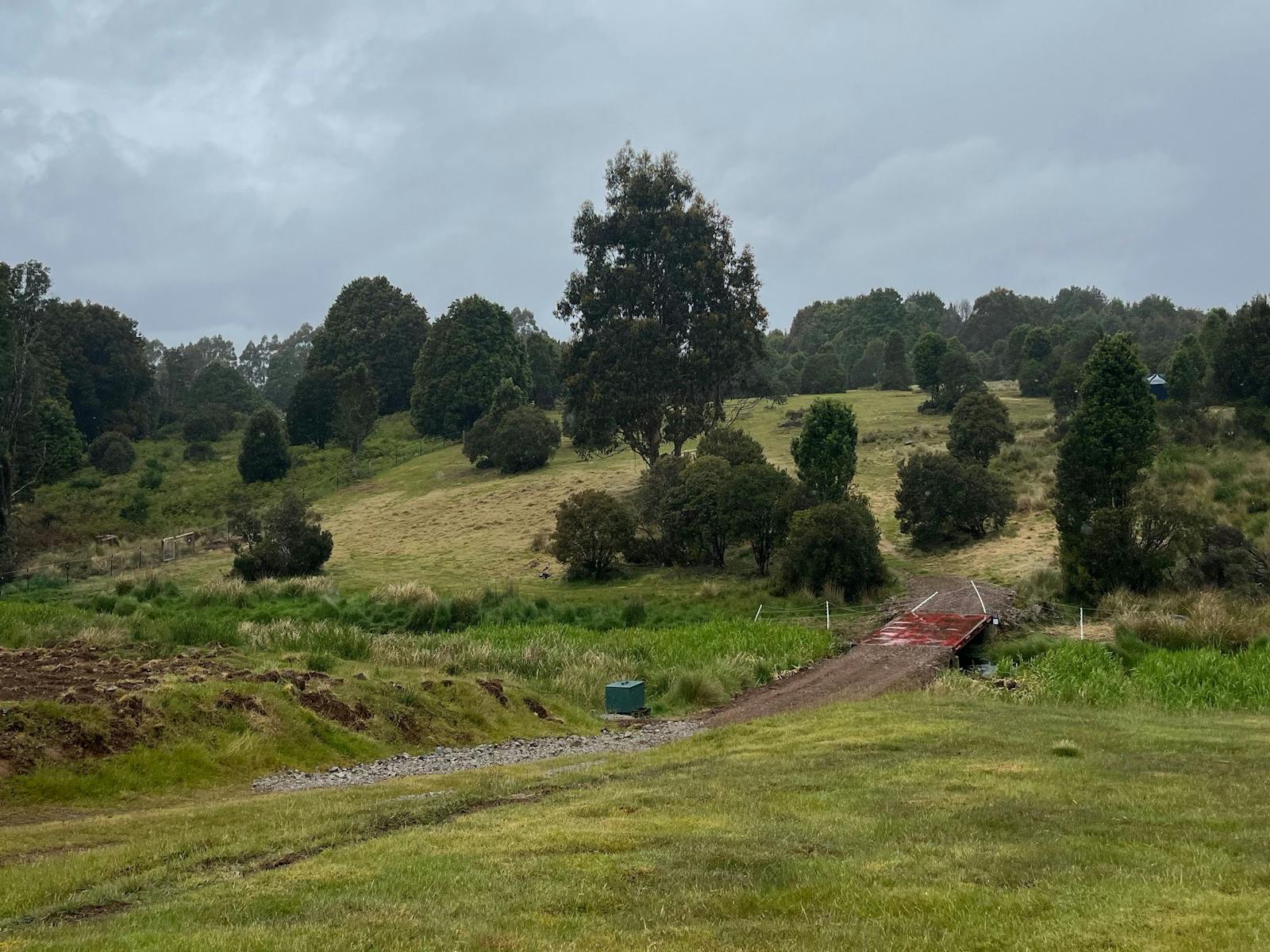Part of the large camping area by the river.