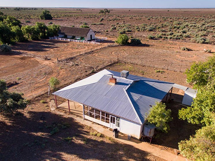 Aerial view of Willandra Cottage, Willandra National Park. Photo: Vision House Photography/DPIE