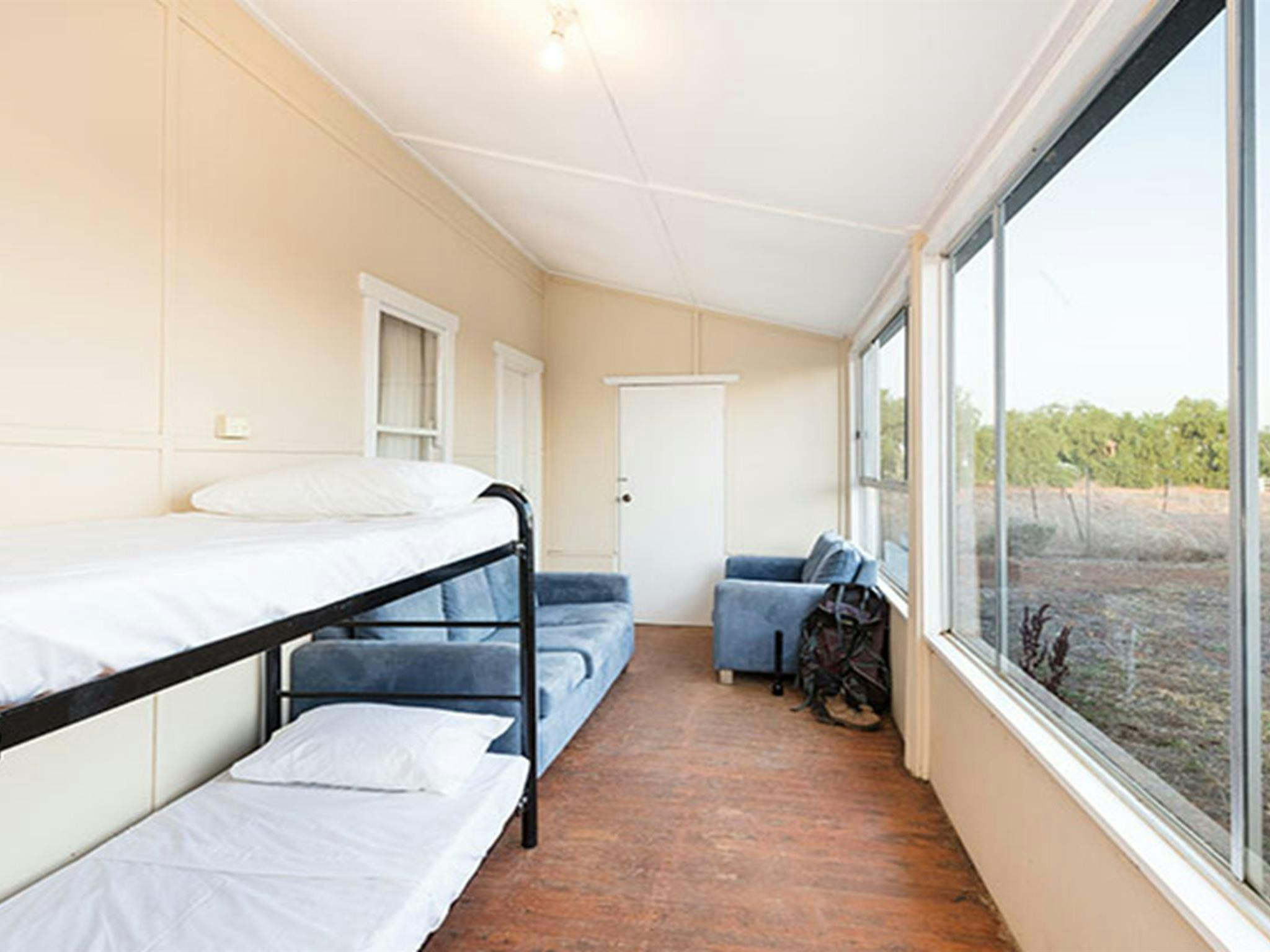 Sleep out and enclosed verandah at Willandra Cottage, Willandra National Park. Photo: Vision House