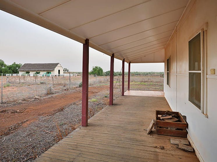 View from the verandah at Willandra Cottage, Willandra National Park. Photo: Vision House
