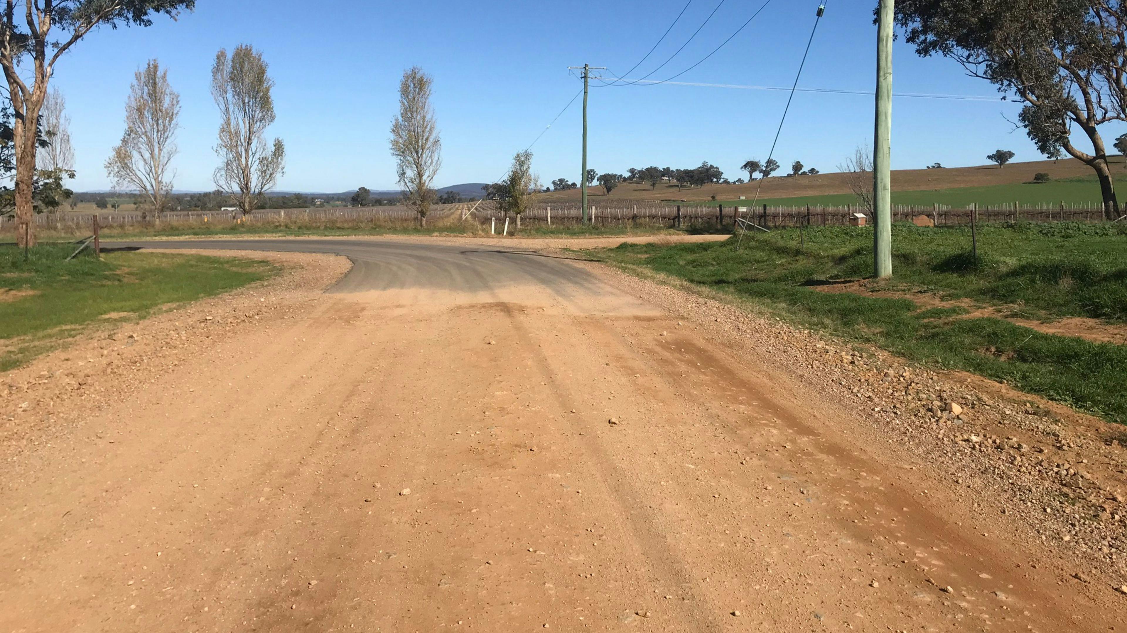 3Km down Windowrie Turn right 