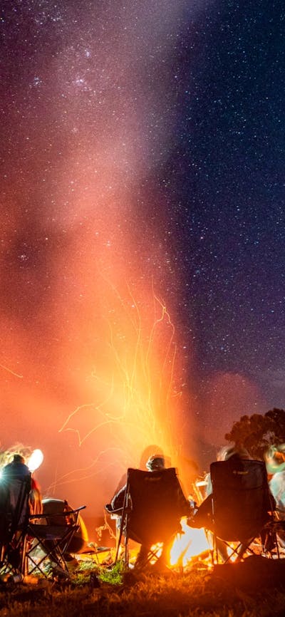 Sit around the camp fire with friends under the clear sky. Swap stories with the luxury of no technology
