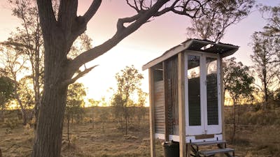 The toilet block houses a composting toilet with a ceramic toilet bowl. Dont forget to bring your own toilet paper!