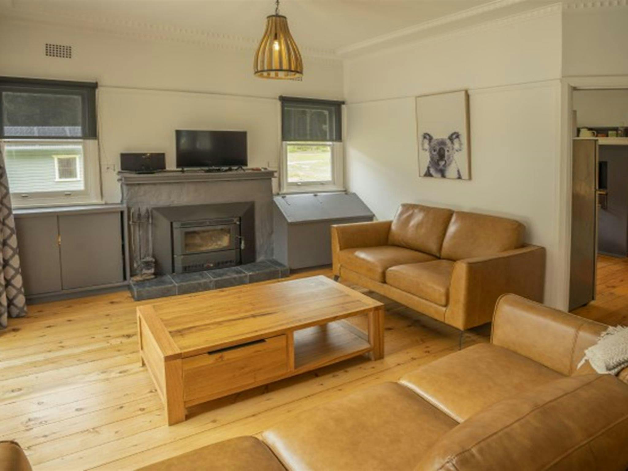 무라마랑 국립공원에 있는 Yellow Rock Beach House의 라운지룸. 사진: 존 스펜서 &copy;